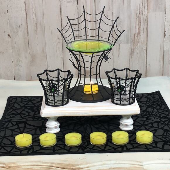 Partylite Halloween Votive and Tealight Holder Set with Aroma Melts Stand - Picture 1 of 16